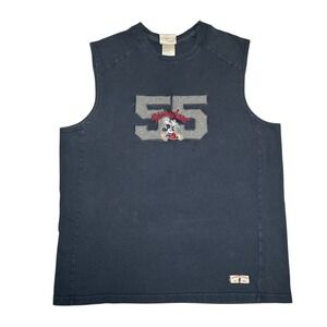 Disneyland 55 Mickey Mouse Graphic Sleeveless T Shirt Mens XXL Navy Blue Cotton